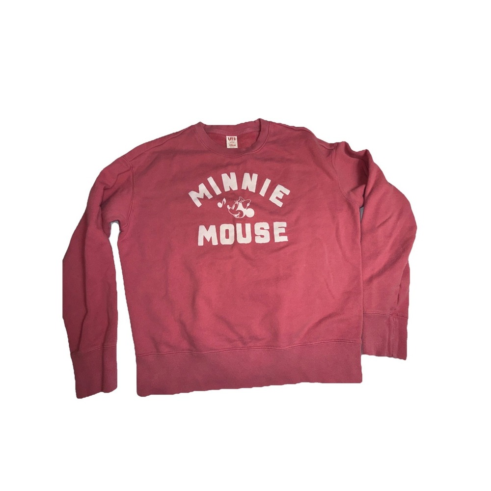 UNIQLO Sounds Of Disney UT Minnie Mouse Pullover Sweatshirt Pink Womens Size S